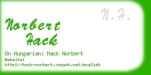 norbert hack business card